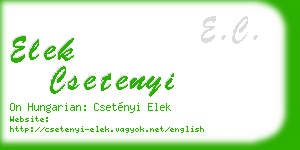 elek csetenyi business card